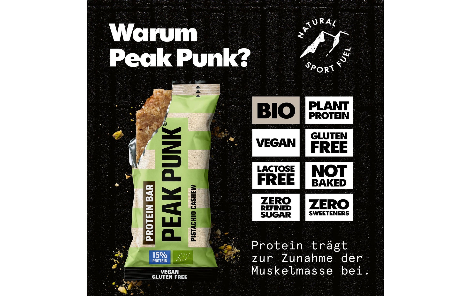 PEAK PUNK Proteinriegel Probierbox – Mix, bio, vegan – 7 × 55 g