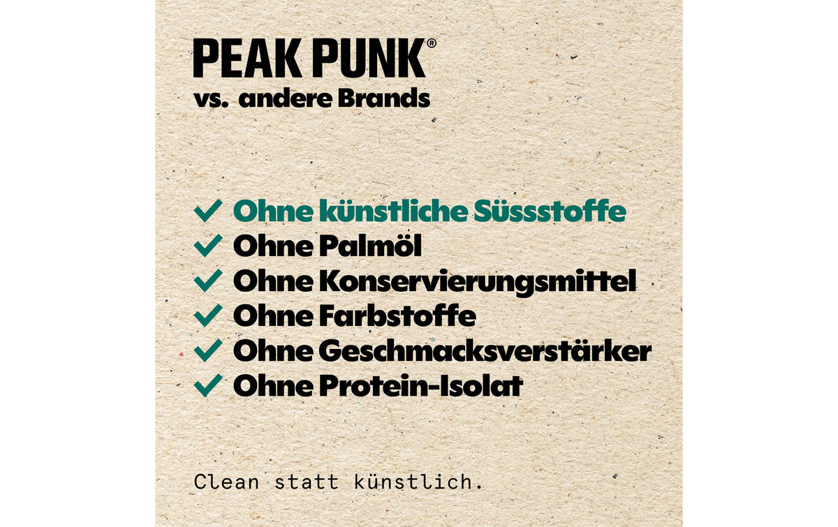 PEAK PUNK Proteinriegel Probierbox – Mix, bio, vegan – 7 × 55 g