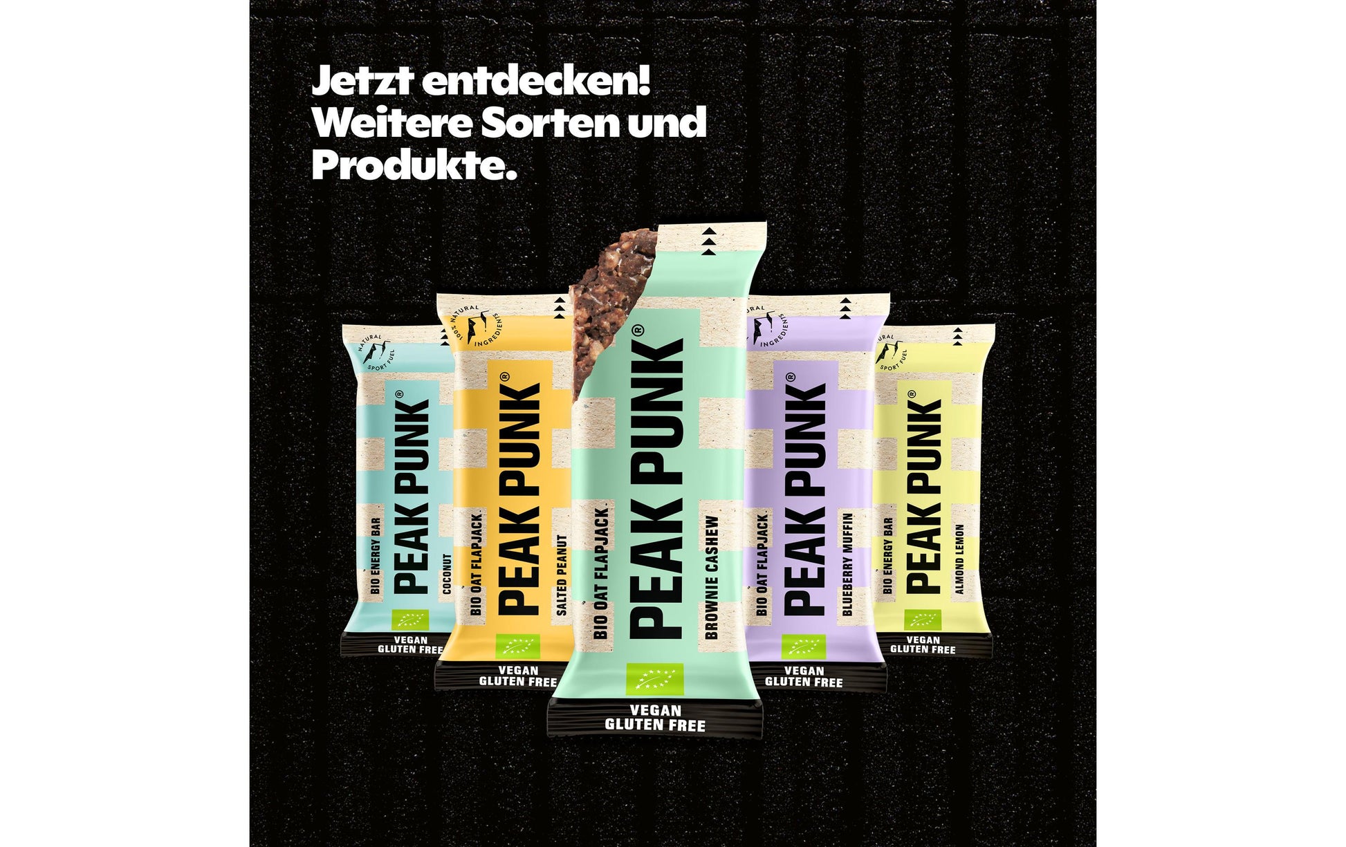 PEAK PUNK Proteinriegel Probierbox – Mix, bio, vegan – 7 × 55 g