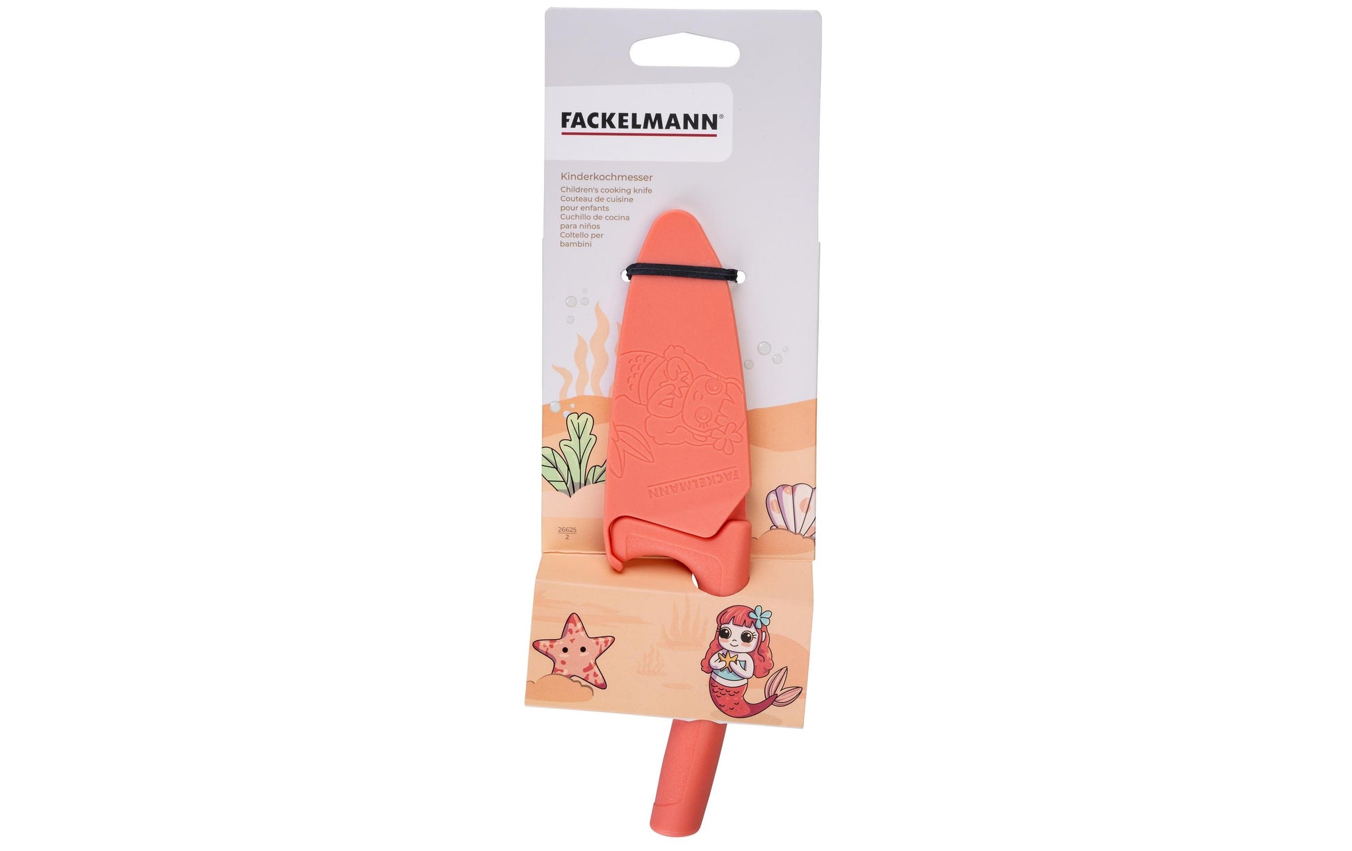 Fackelmann Kinderkochmesser 9,5 cm, Edelstahl, Kunststoffgriff, Rosa, mit Klingenschutz