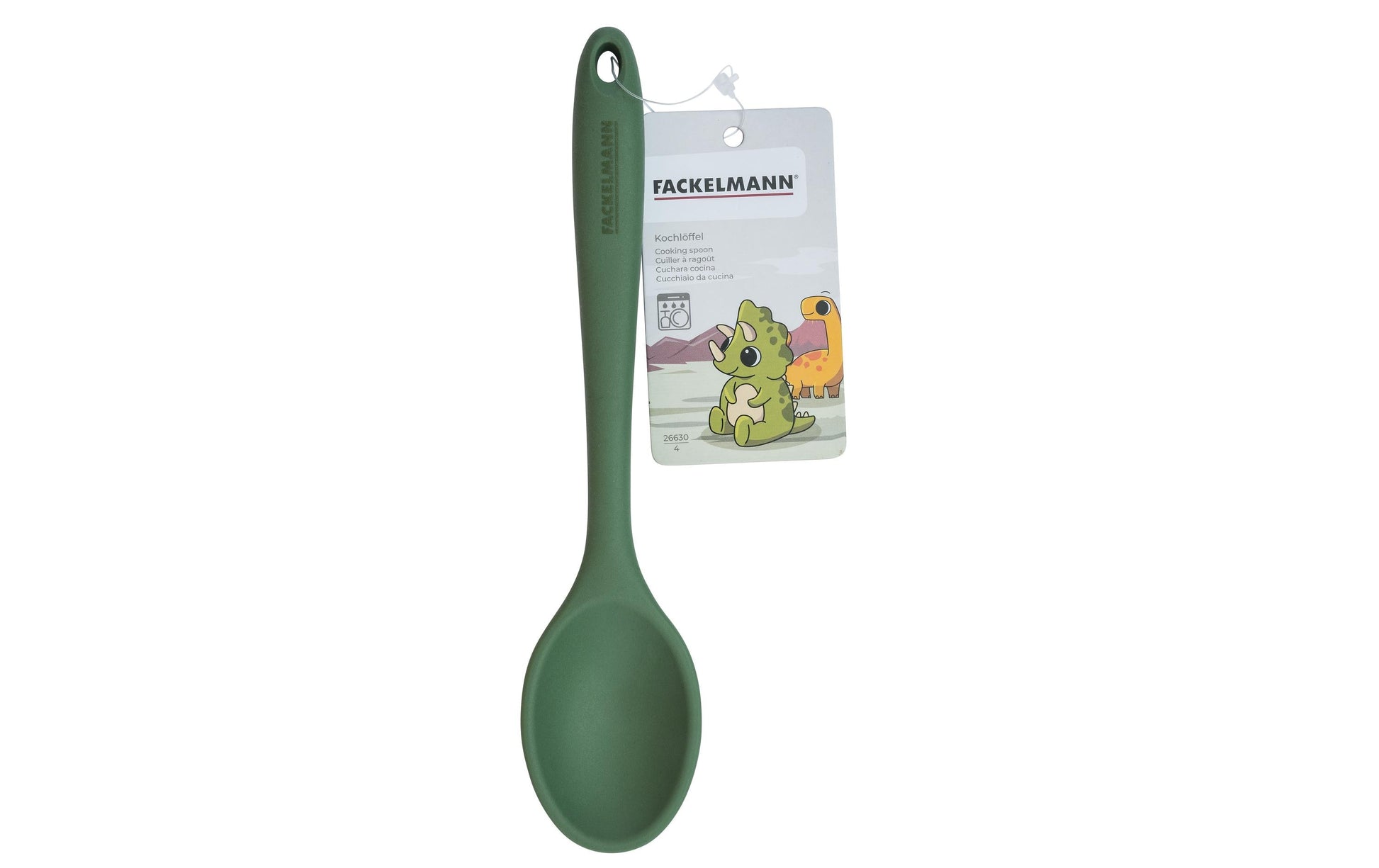 Fackelmann Kochlöffel 20,5 cm, Silikon, Graugrün