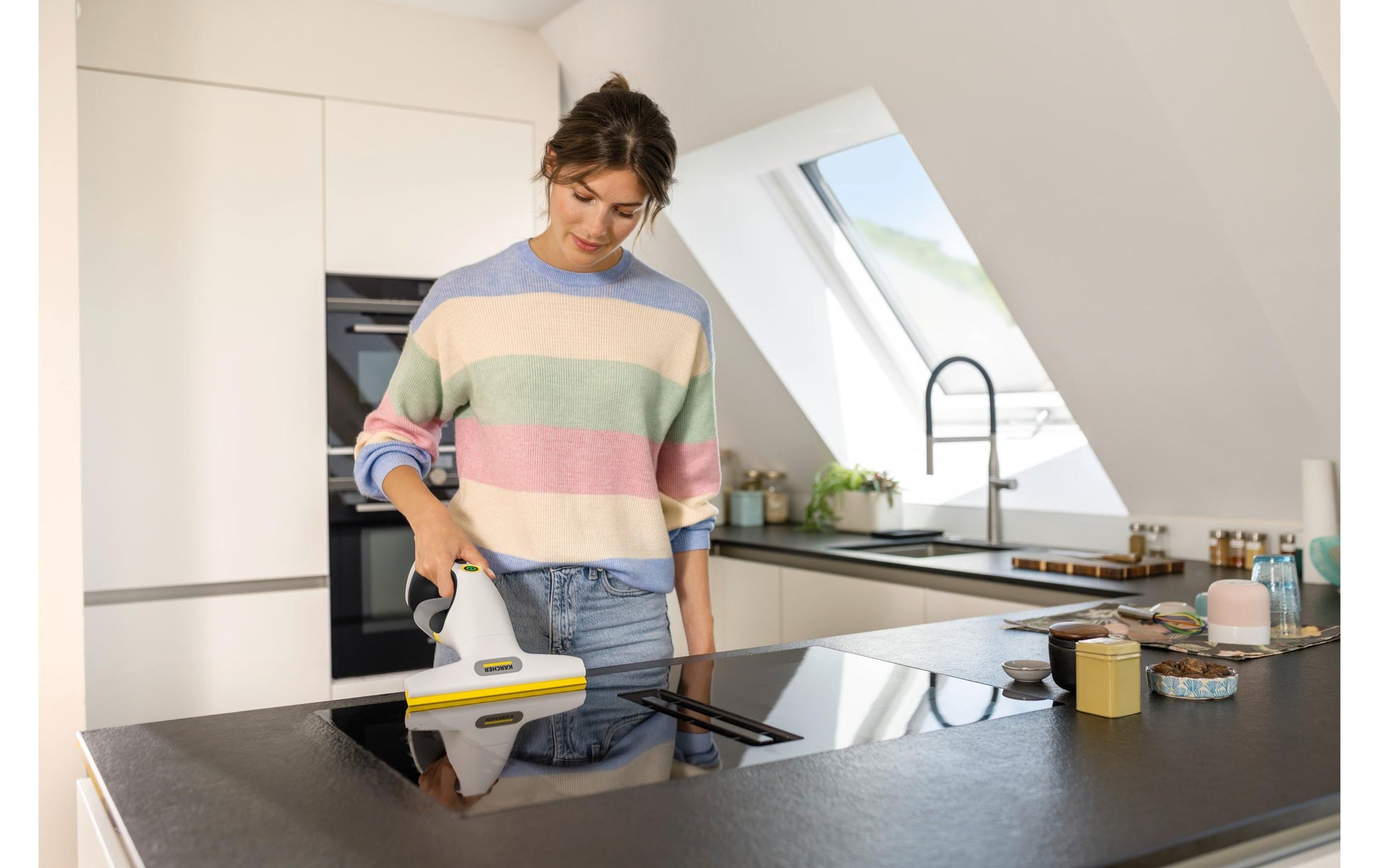 Kärcher Fenstersauger WV 1 Compact Care – 25 min, 1,5 l Frischwassertank, 0,10 l Schmutzwassertank