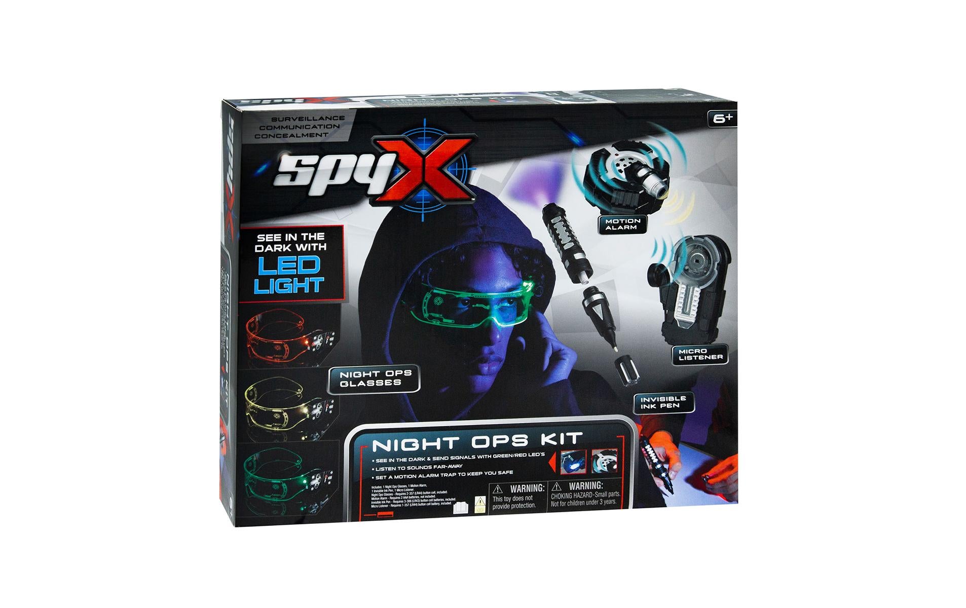 Sombo SpyX Night Ops Kit Spionage-Set – Polizei – 6 Batterien, LR43/LR44 – 6 × 20 × 30 cm – ab 3 Jahren – Kunststoff