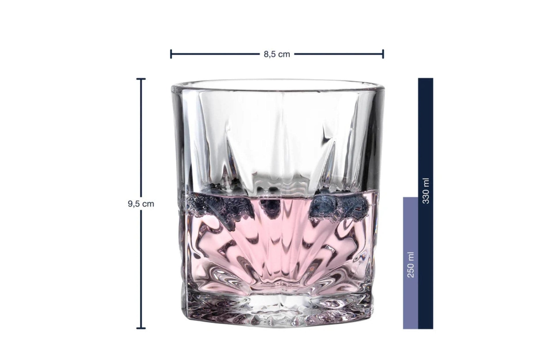 LEONARDO Whiskybecher DOF CAPRI – 2er Set, 330 ml, H 9,5 cm, Glas, Transparent, mit 8 Kühlsteinen