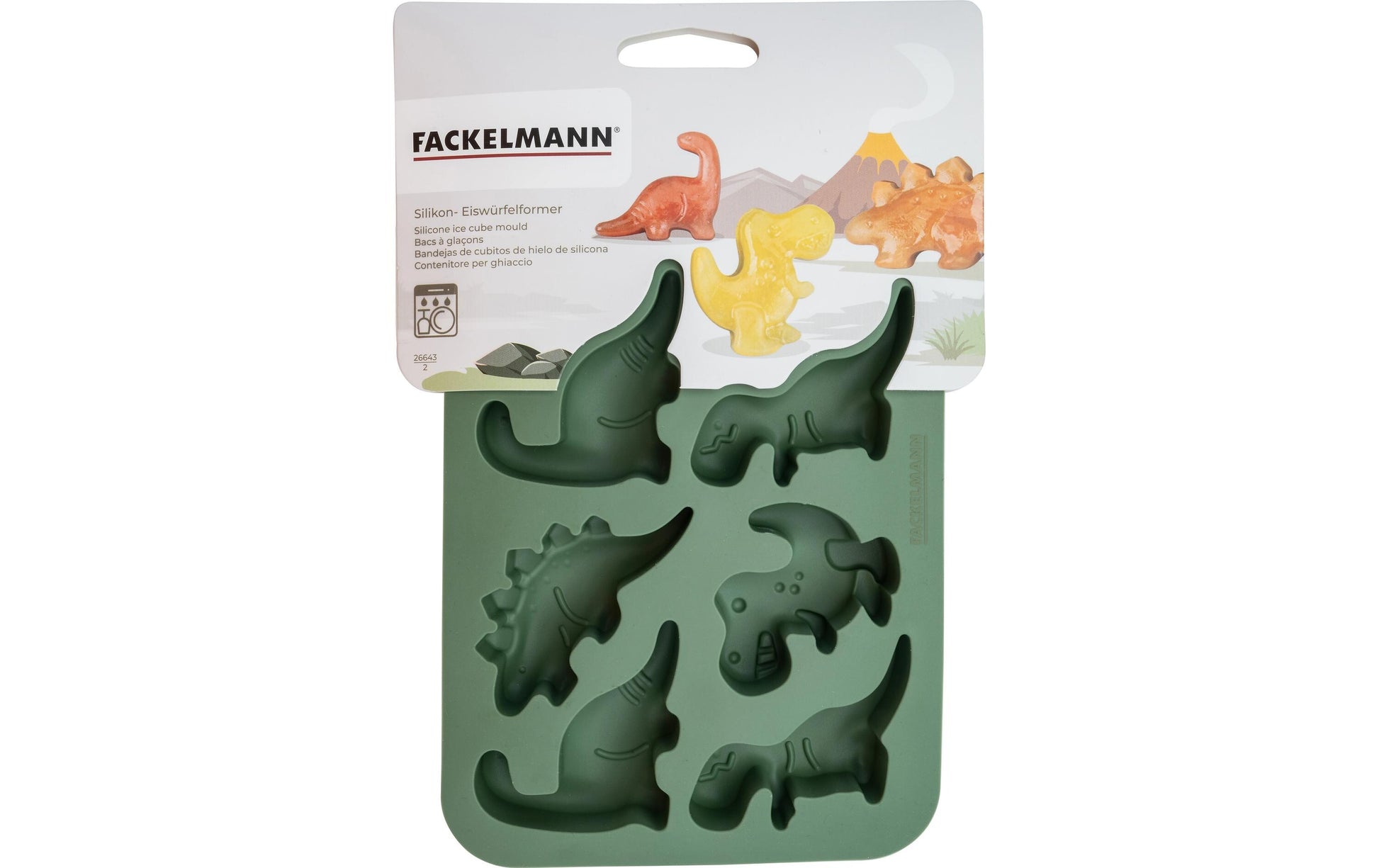 Fackelmann Eiswürfelform 8er, 12,6 × 18,8 × 2,3 cm, Silikon, Hellgrün