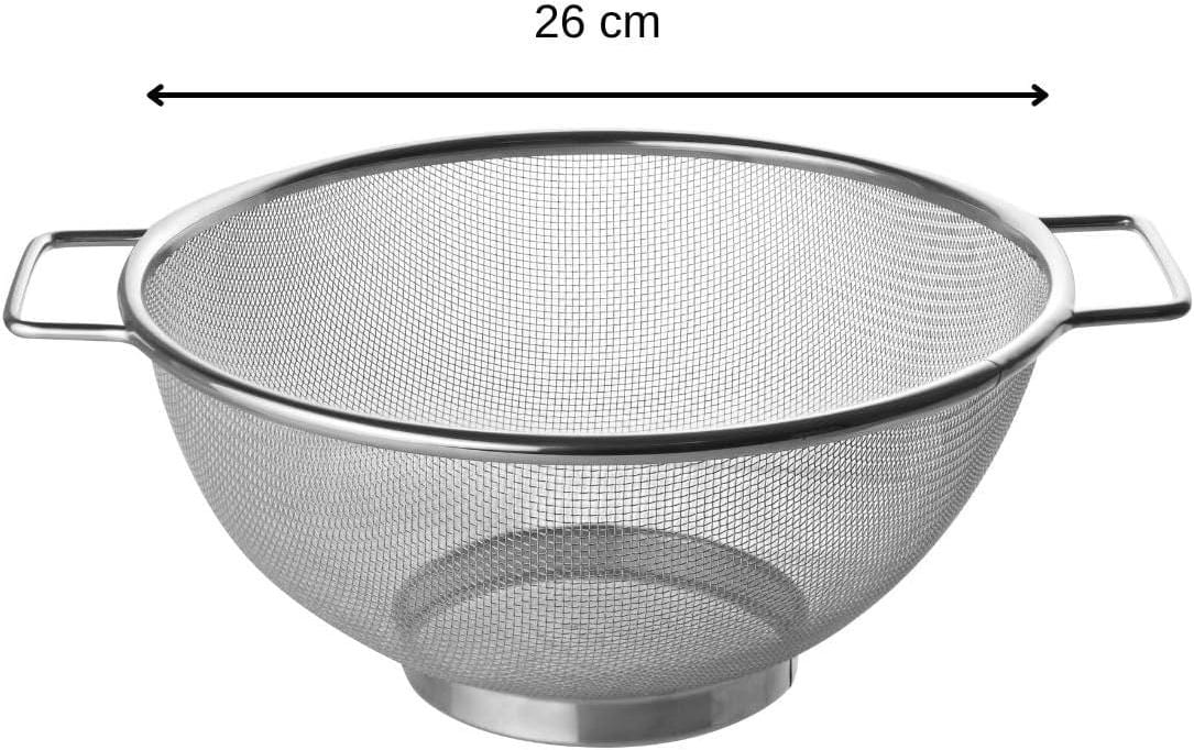 Fackelmann Abtropfsieb Ø 26 × 13,5 cm, Edelstahl, Silber