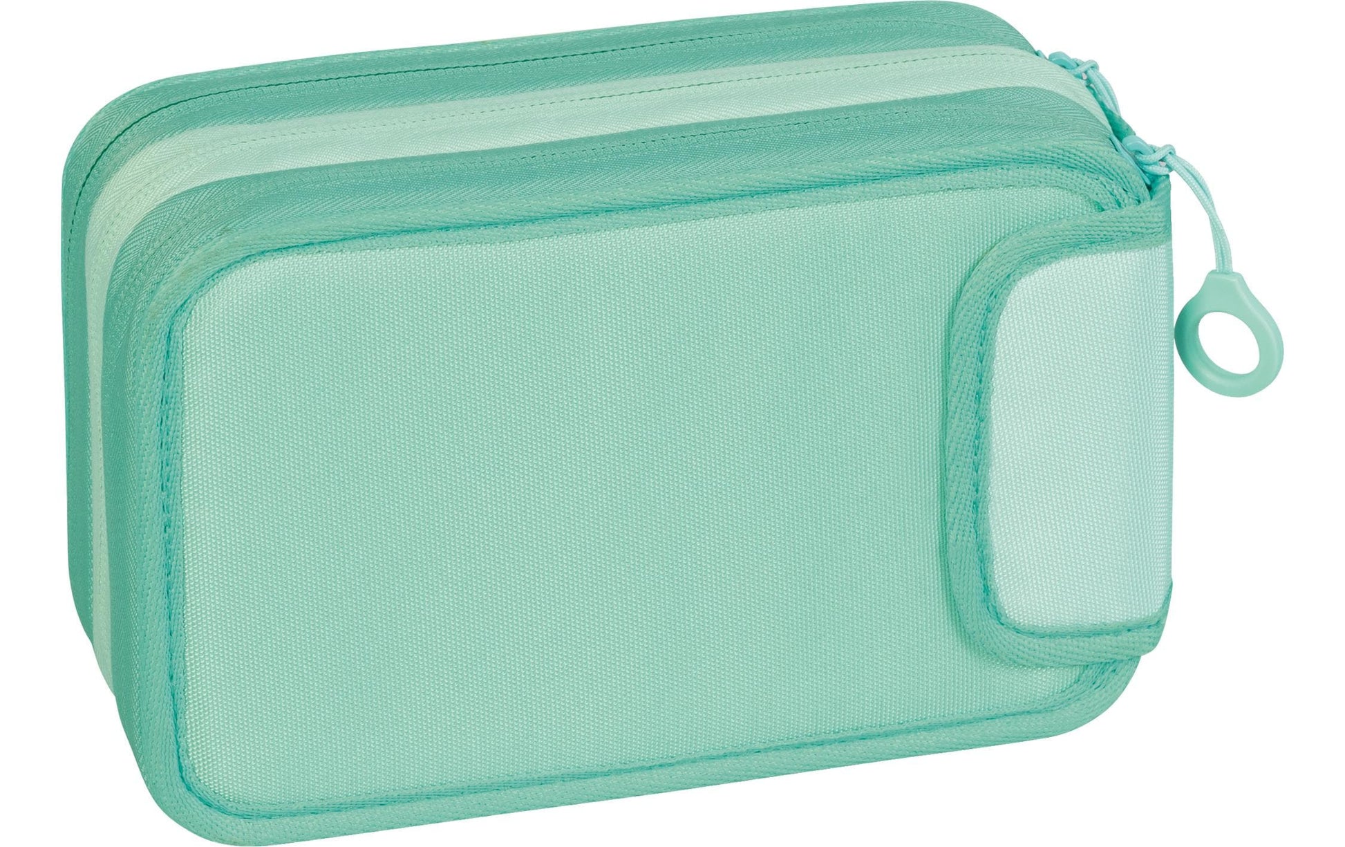 Brunnen Etui, 3 Klappen, gefüllt, Mint, Kunstfaser, 20 × 12,5 × 7,5 cm