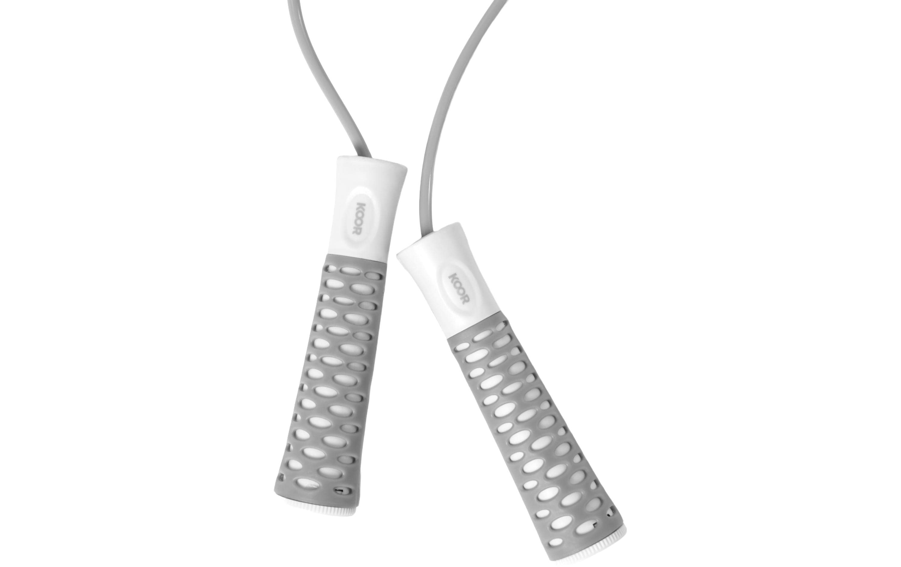 Koor Basic Springseil – für Fitness – Bandlänge 2,75 m – Grau/Weiss
