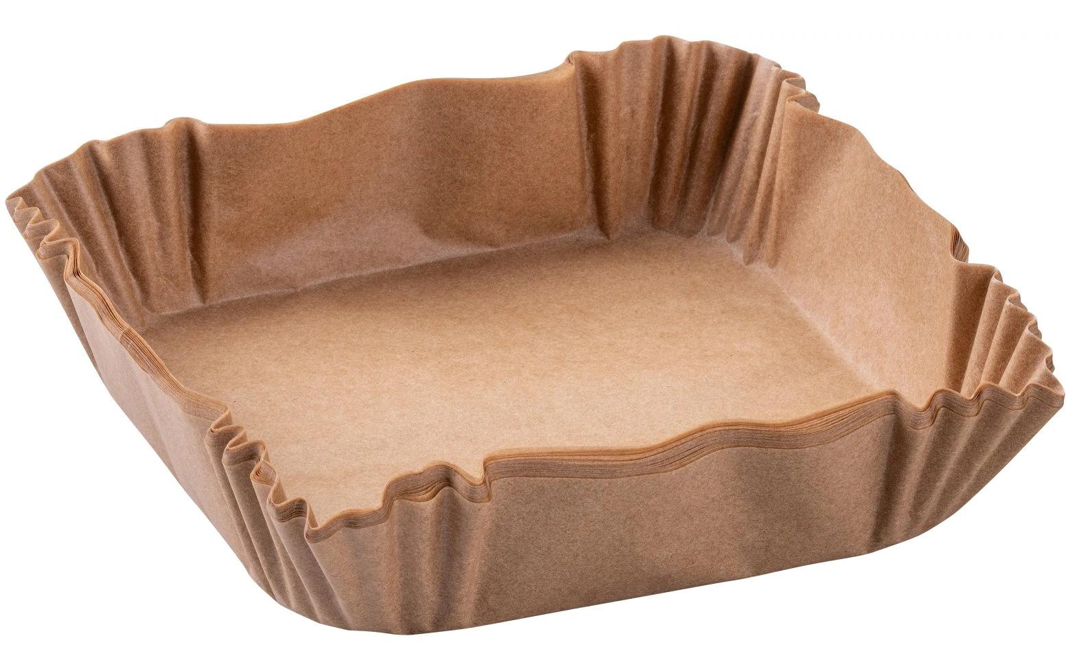 Fackelmann Backpapier-Schalen für Heissluftfritteusen – Airfryer, 16 × 16 × 4,5 cm, 40 Stk., Papier, Braun