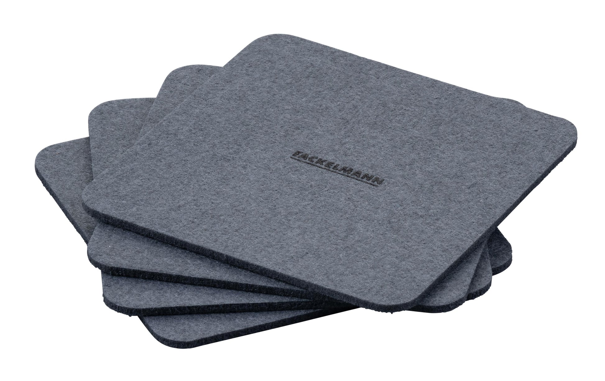 Fackelmann Glasuntersetzer – 4er Set, 10,7 × 10,7 × 0,3 cm, Filz, Grau
