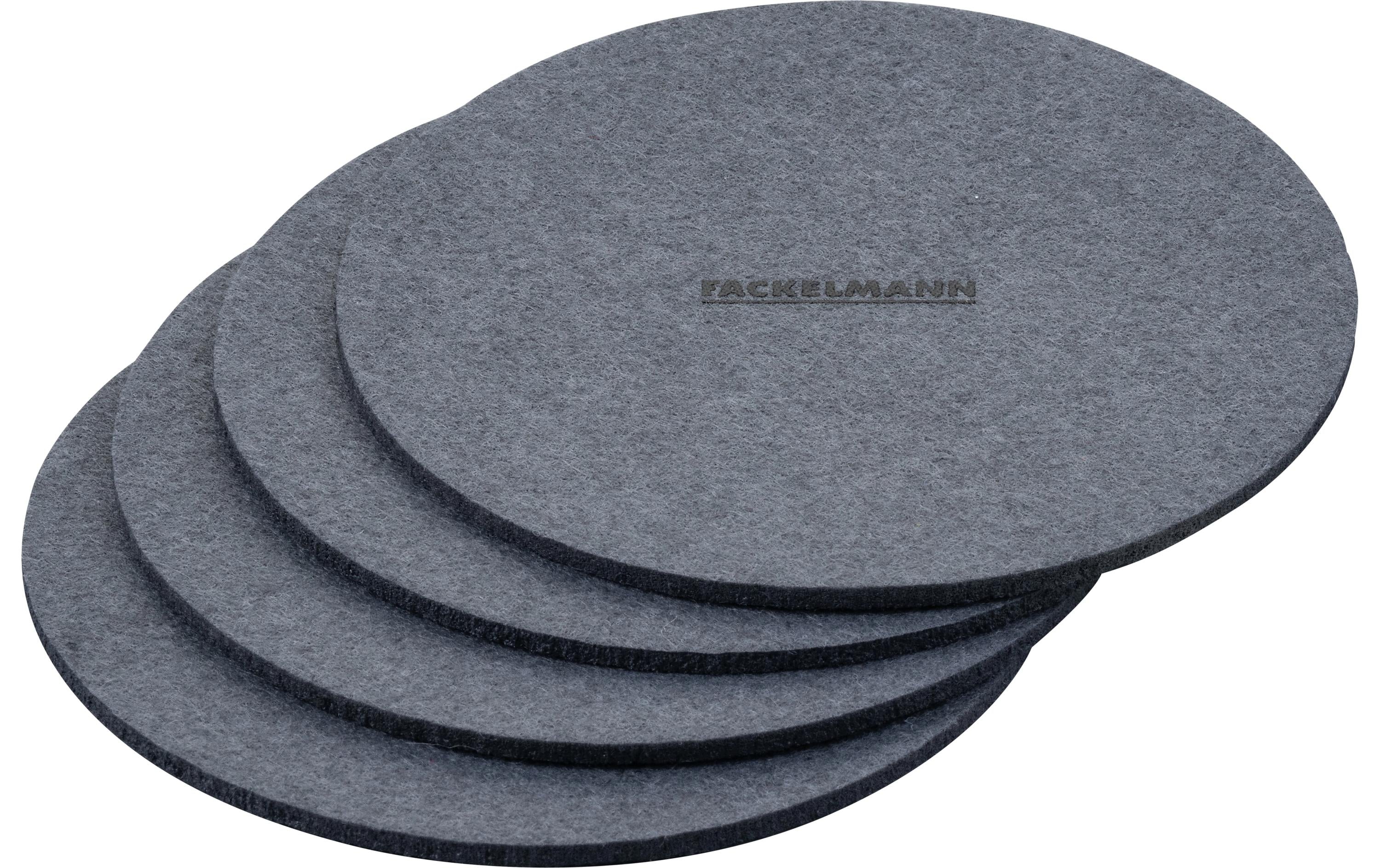 Fackelmann Glasuntersetzer – 4er Set, Ø 11 cm, Filz, Grau