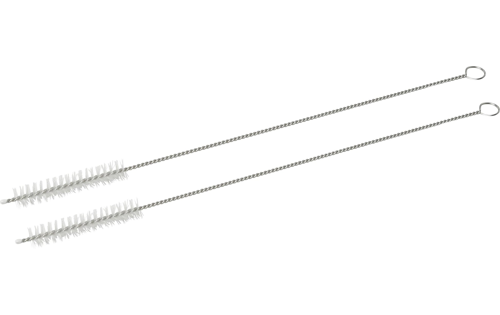 Fackelmann Reinigungsbürsten für Trinkhalme, 2 Stk., Ø 1 × 25 cm, Edelstahl, Silber/Weiss