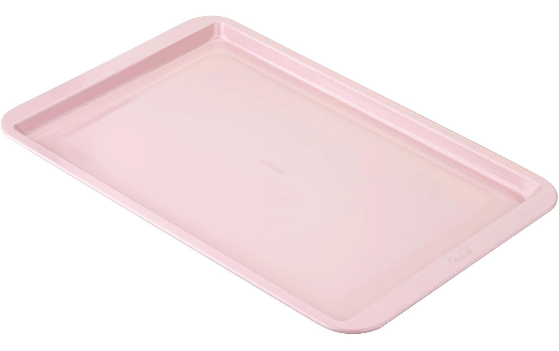 Fackelmann Pamela Reif – Backblech 43 × 28 × 1,5 cm, Stahlblech, Antihaftbeschichtet, Pastellrosa