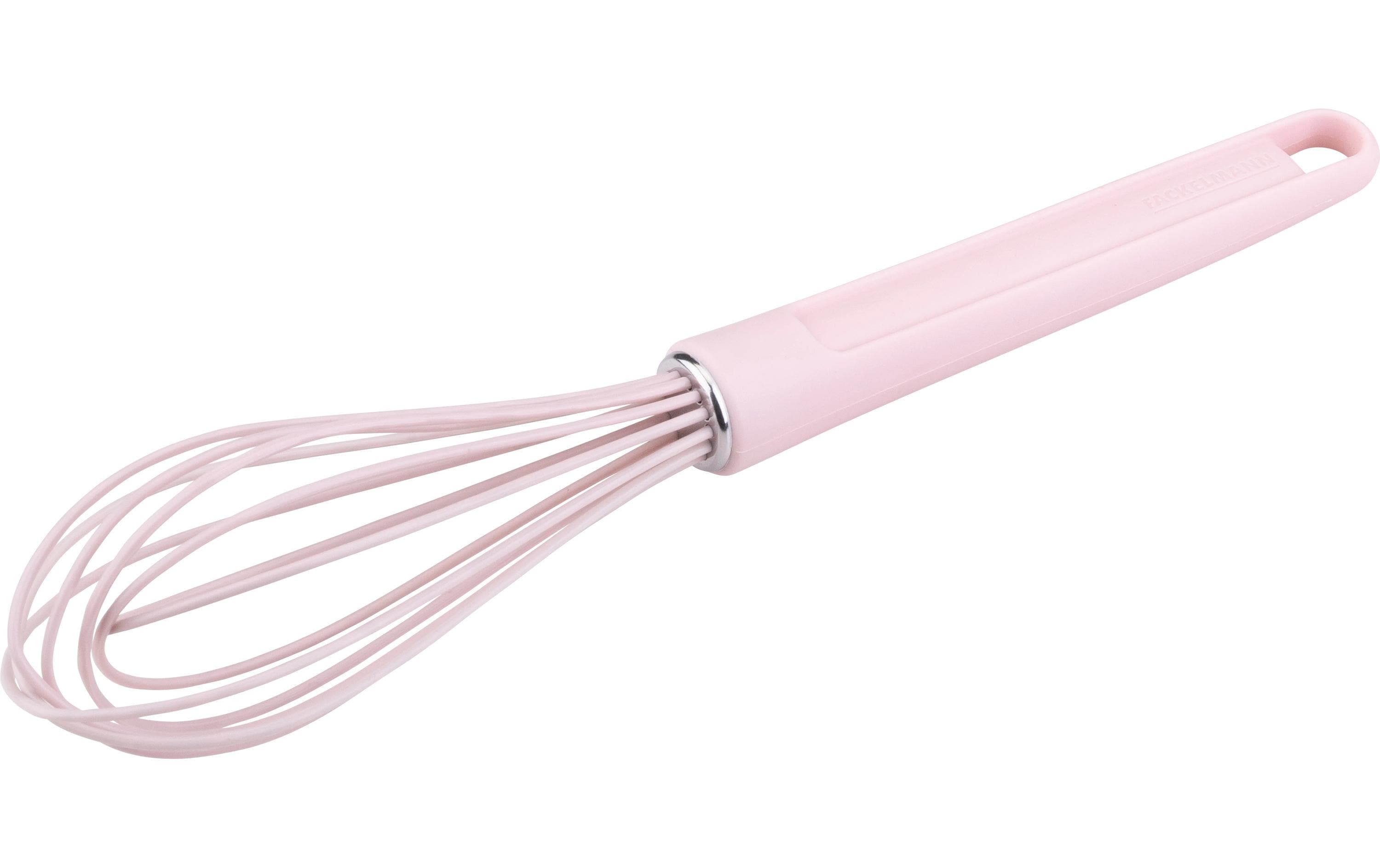 Fackelmann Schneebesen 26 cm, Edelstahl/Silikon, Rosa, spülmaschinenfest