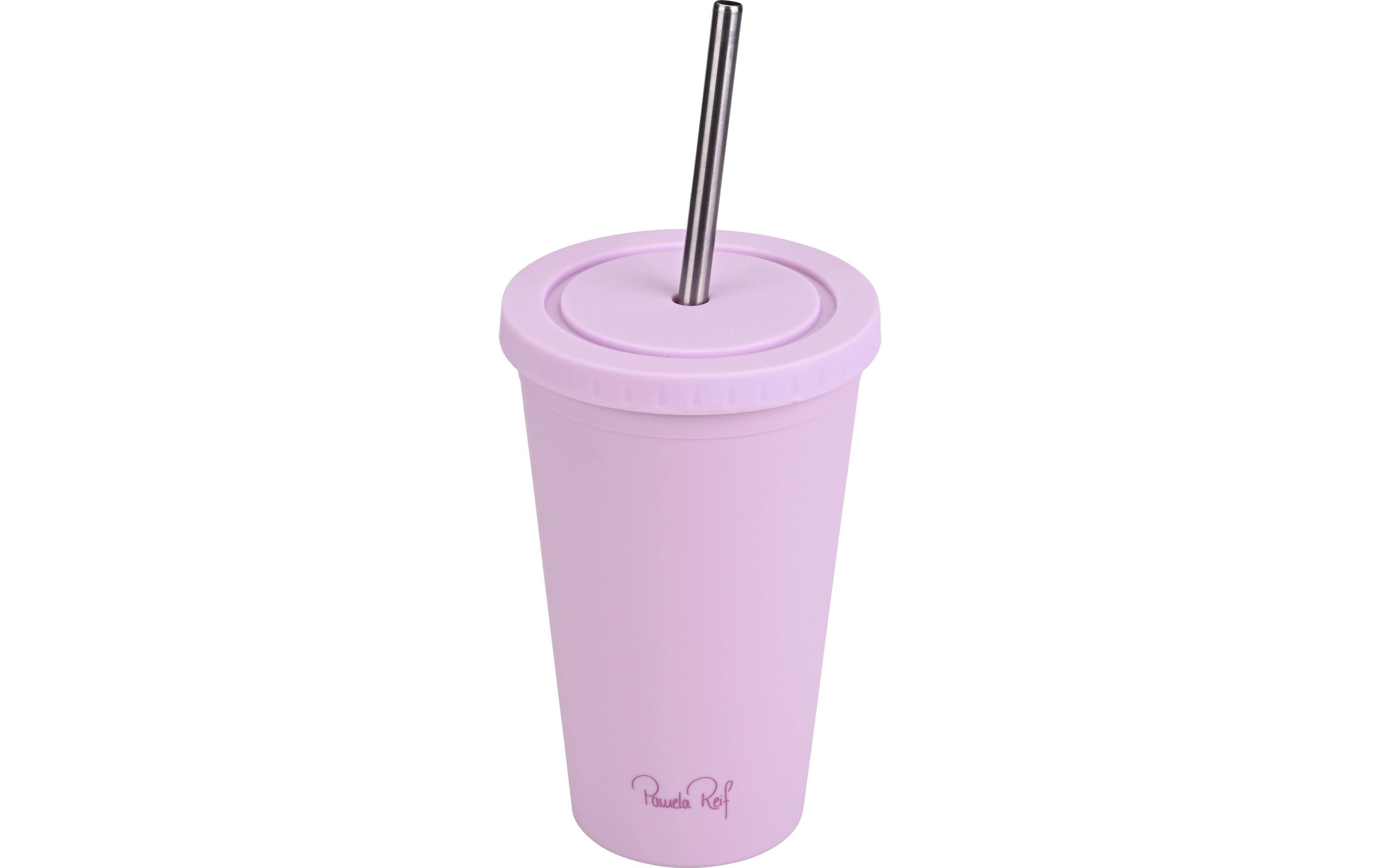 Fackelmann x Pamela Reif Thermobecher 550 ml – Schraubdeckel, Edelstahl, Lavendel