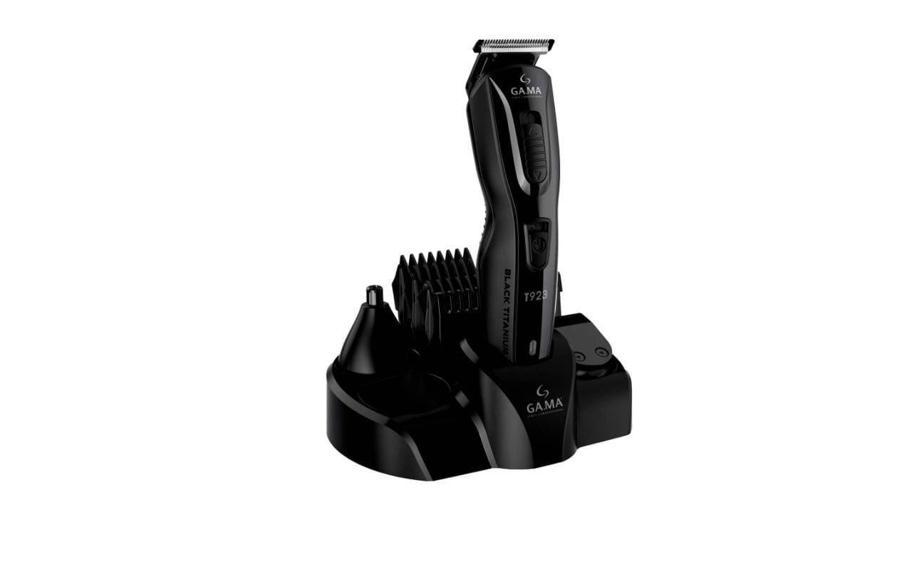 GA.MA Haarschneider T923 – 0,8–12 mm Schnittlänge, 45 min Akku – Schwarz, mit Ohr-/Nasenhaarschneider