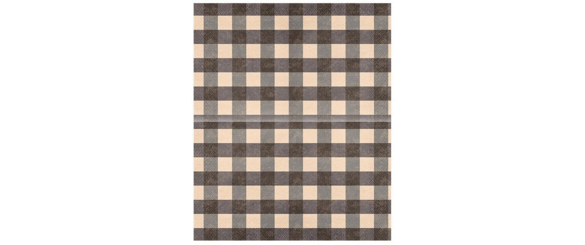 Partydeco Servietten Grill kariert schwarz – 33 × 40 cm, 3-lagig – 20 Stück