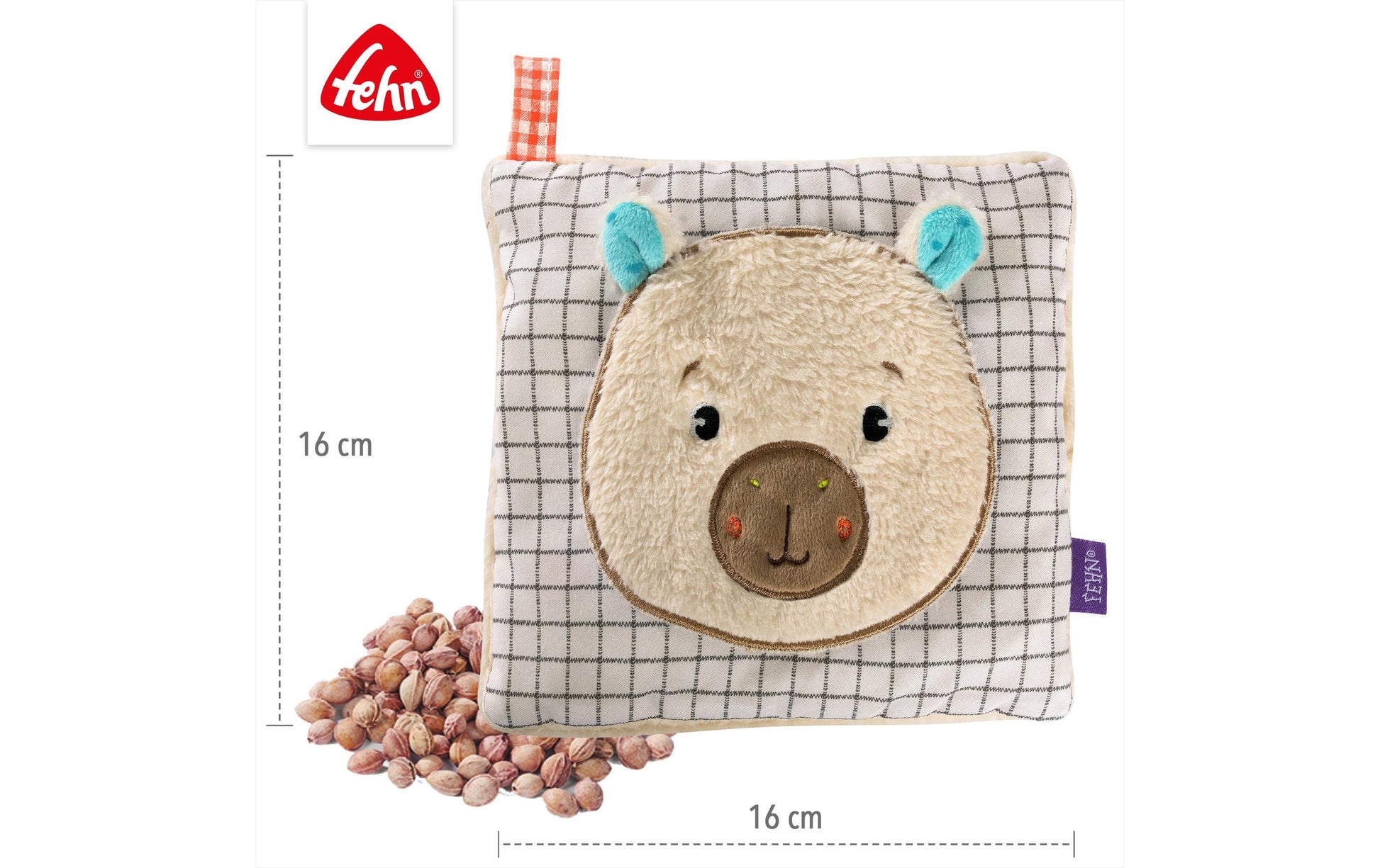Fehn Kühlkissen – 155 × 160 mm, beige/braun