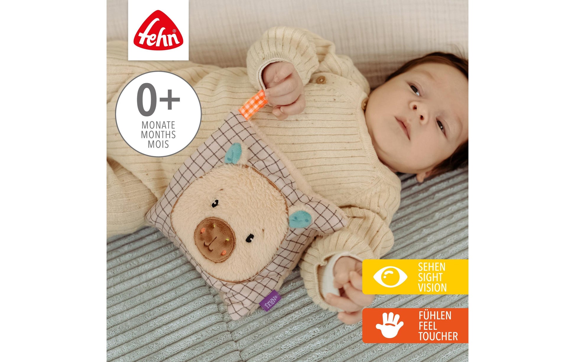 Fehn Kühlkissen – 155 × 160 mm, beige/braun