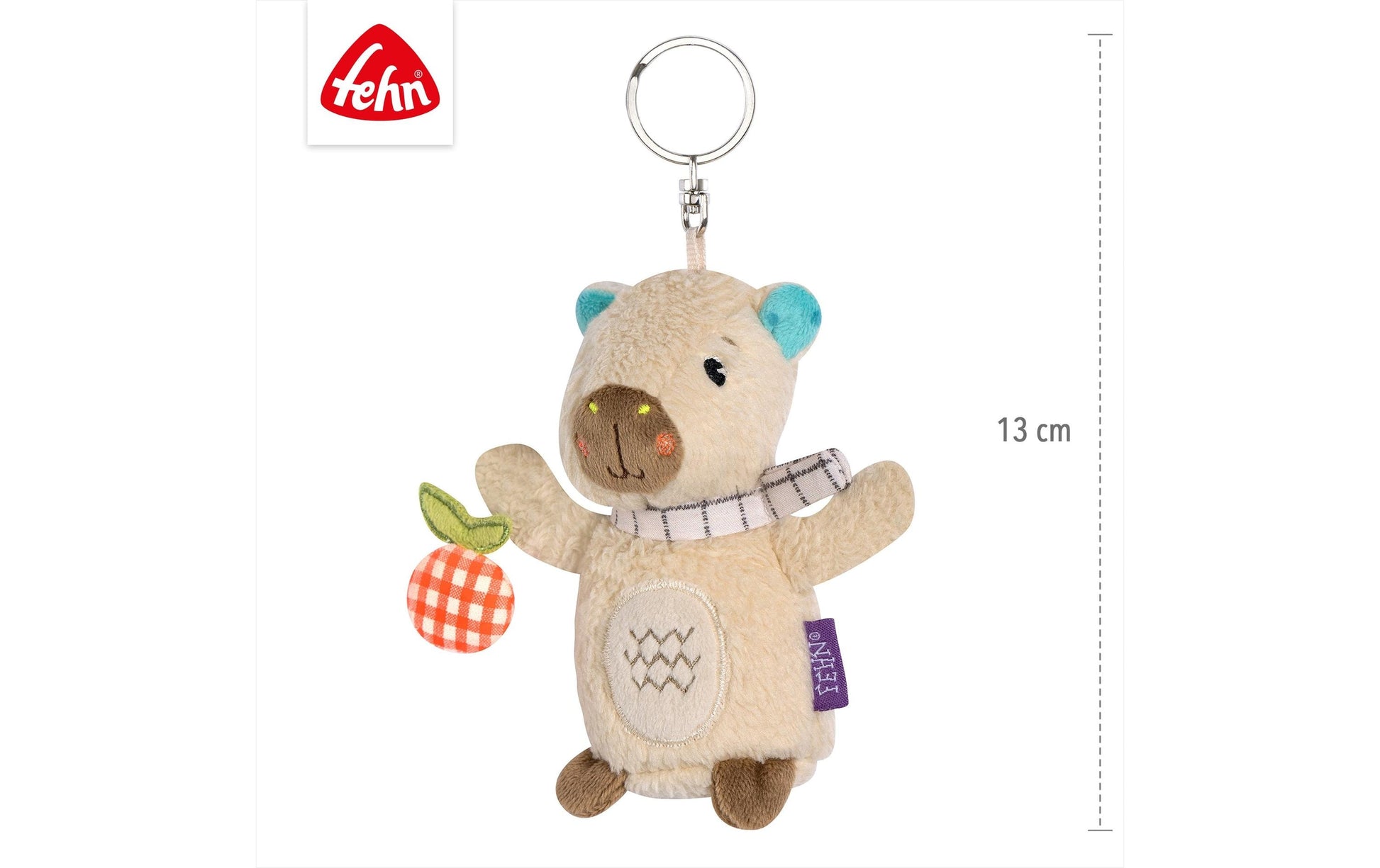 Fehn Plüsch-Schlüsselanhänger Capybara Clara – Plüsch/Polyester, Beige/Braun