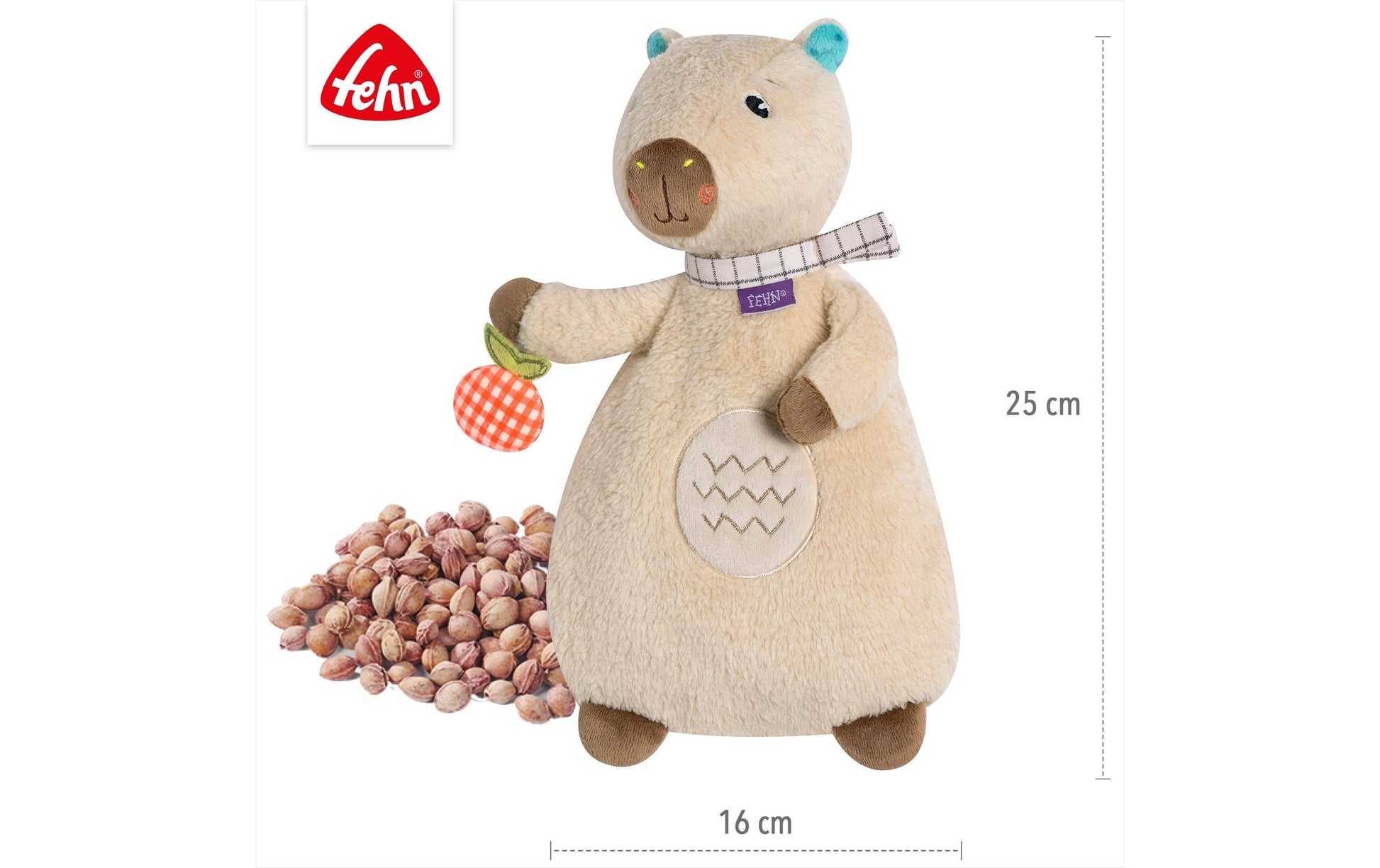 Fehn Wärmetier Capybara Kühlkissen – 22 × 25 cm, beige