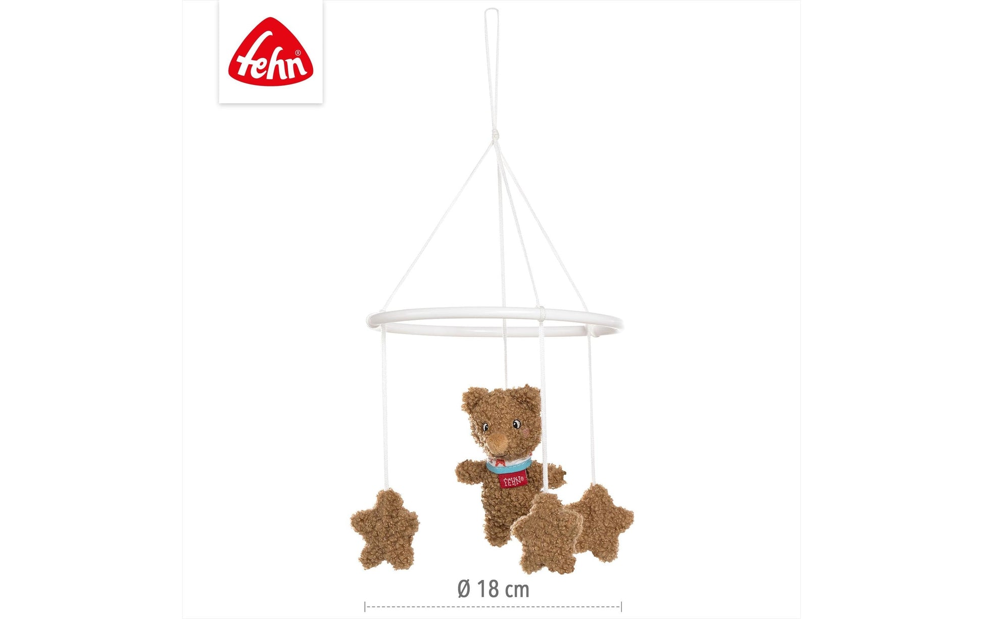 Fehn Mobile – 18 × 18 × 4 cm – Plüsch & Polyester, braun