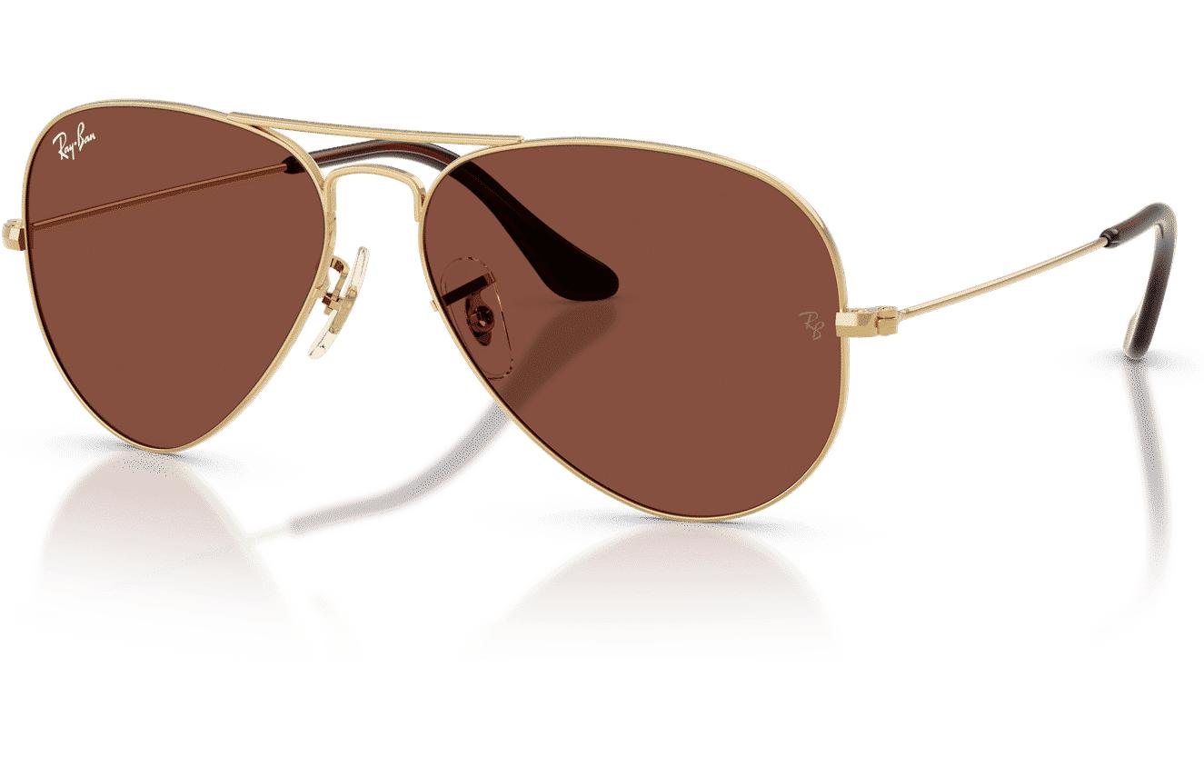 Ray-Ban Sonnenbrille AVIATOR LARGE METAL ARISTA 62 mm – Rote Gläser, Goldener Rahmen