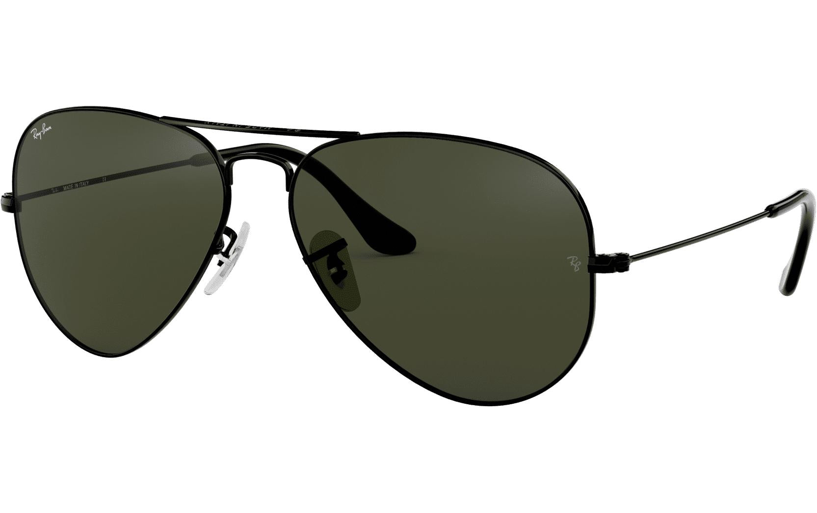 Ray-Ban Sonnenbrille Aviator Large Metal RB3025 – Dunkelgrüne Gläser, UV-Schutz, Metall, Kategorie 3