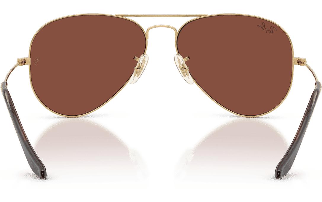 Ray-Ban Sonnenbrille AVIATOR LARGE METAL ARISTA 62 mm – Rote Gläser, Goldener Rahmen