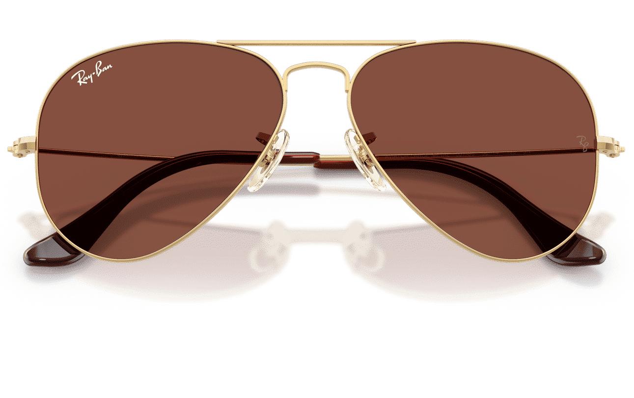 Ray-Ban Sonnenbrille AVIATOR LARGE METAL ARISTA 62 mm – Rote Gläser, Goldener Rahmen