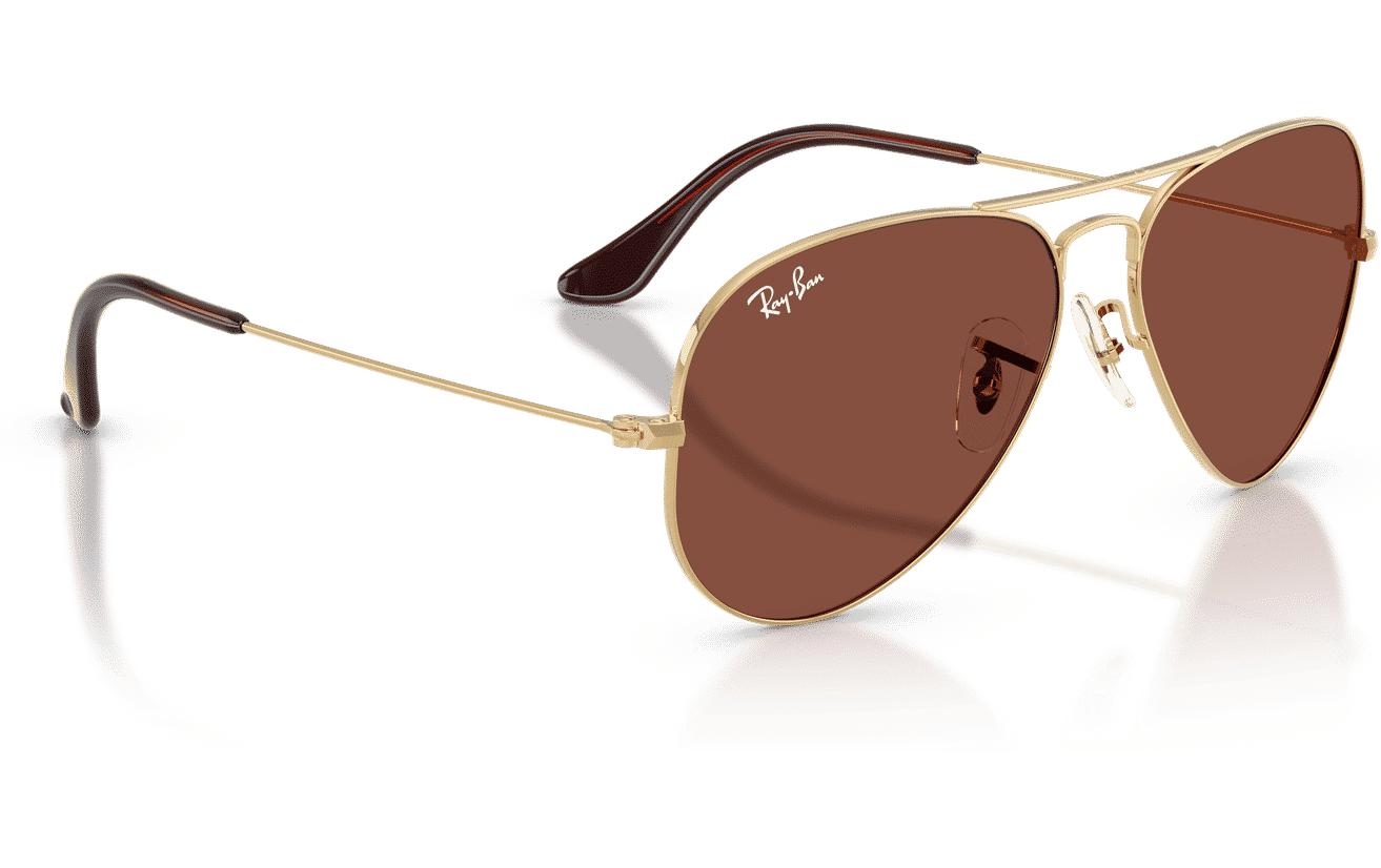 Ray-Ban Sonnenbrille AVIATOR LARGE METAL ARISTA 62 mm – Rote Gläser, Goldener Rahmen