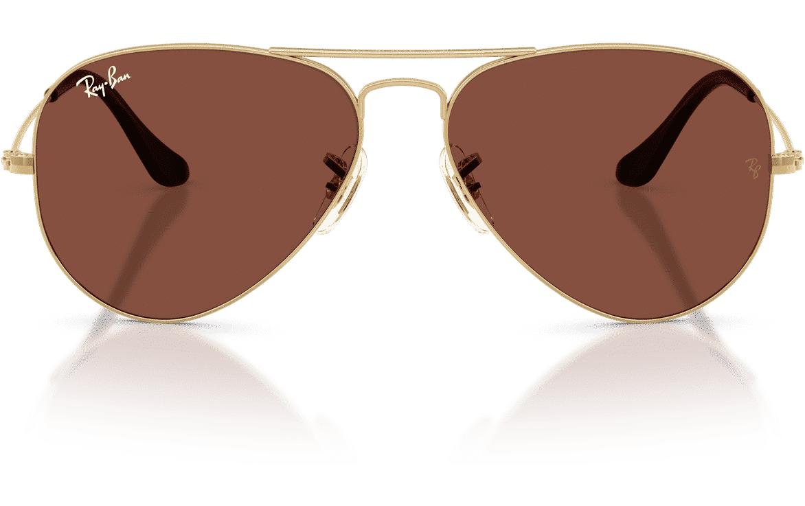 Ray-Ban Sonnenbrille AVIATOR LARGE METAL ARISTA 62 mm – Rote Gläser, Goldener Rahmen