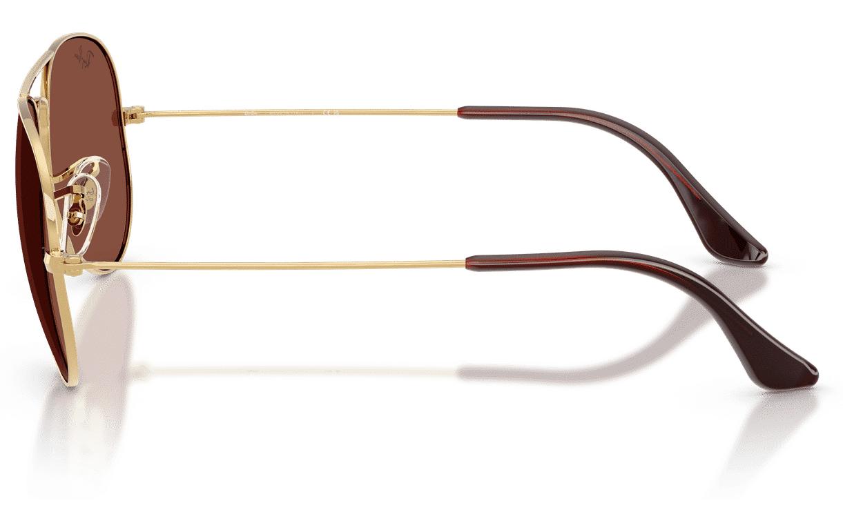 Ray-Ban Sonnenbrille AVIATOR LARGE METAL ARISTA 62 mm – Rote Gläser, Goldener Rahmen