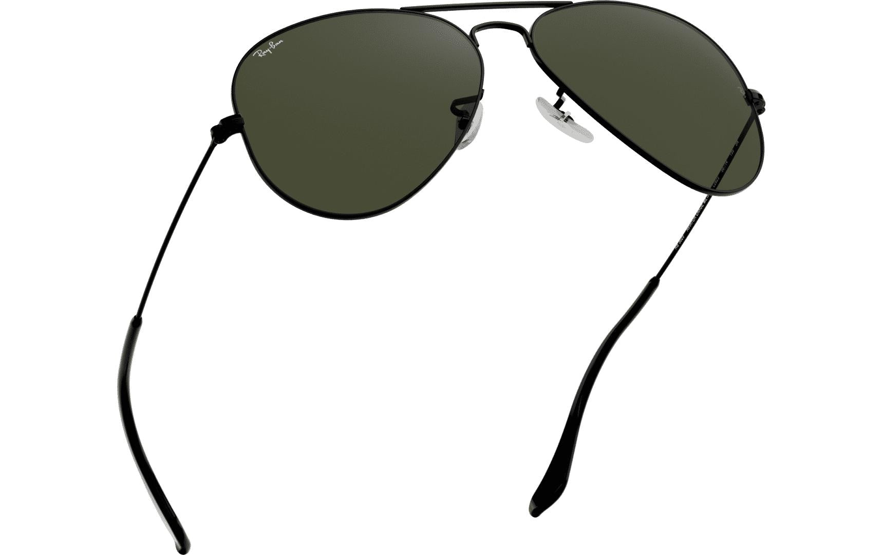 Ray-Ban Sonnenbrille Aviator Large Metal RB3025 – Dunkelgrüne Gläser, UV-Schutz, Metall, Kategorie 3