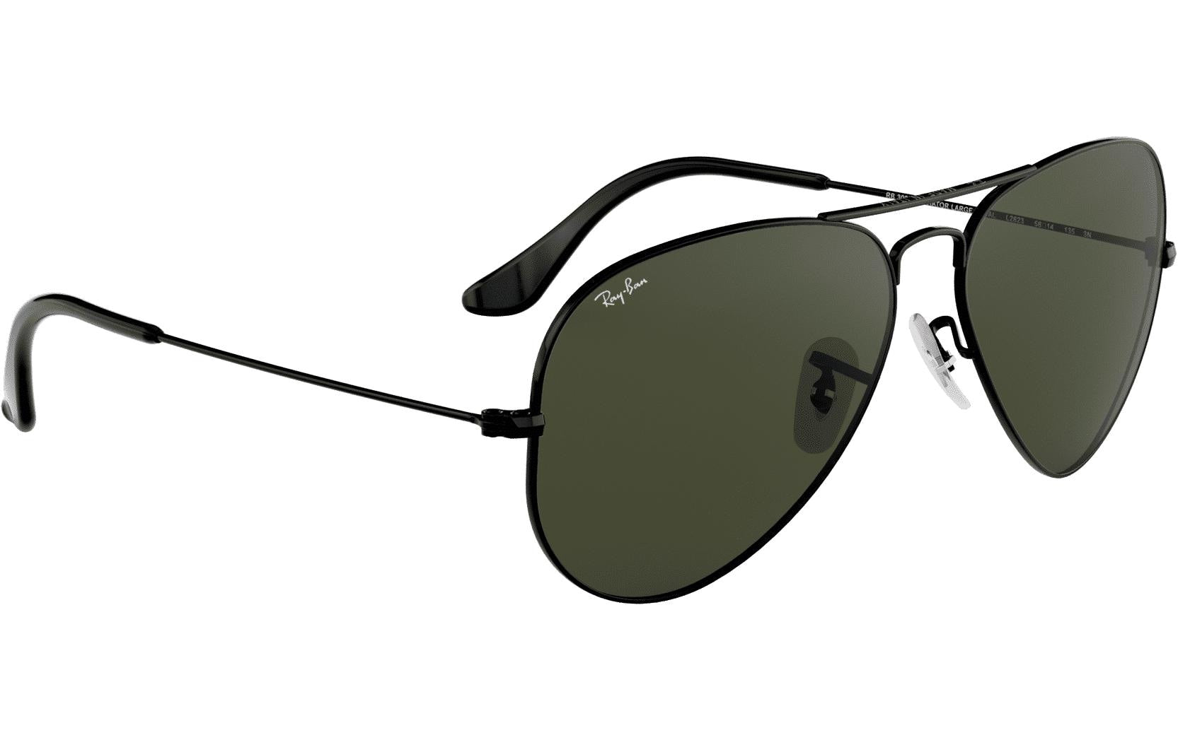 Ray-Ban Sonnenbrille Aviator Large Metal RB3025 – Dunkelgrüne Gläser, UV-Schutz, Metall, Kategorie 3
