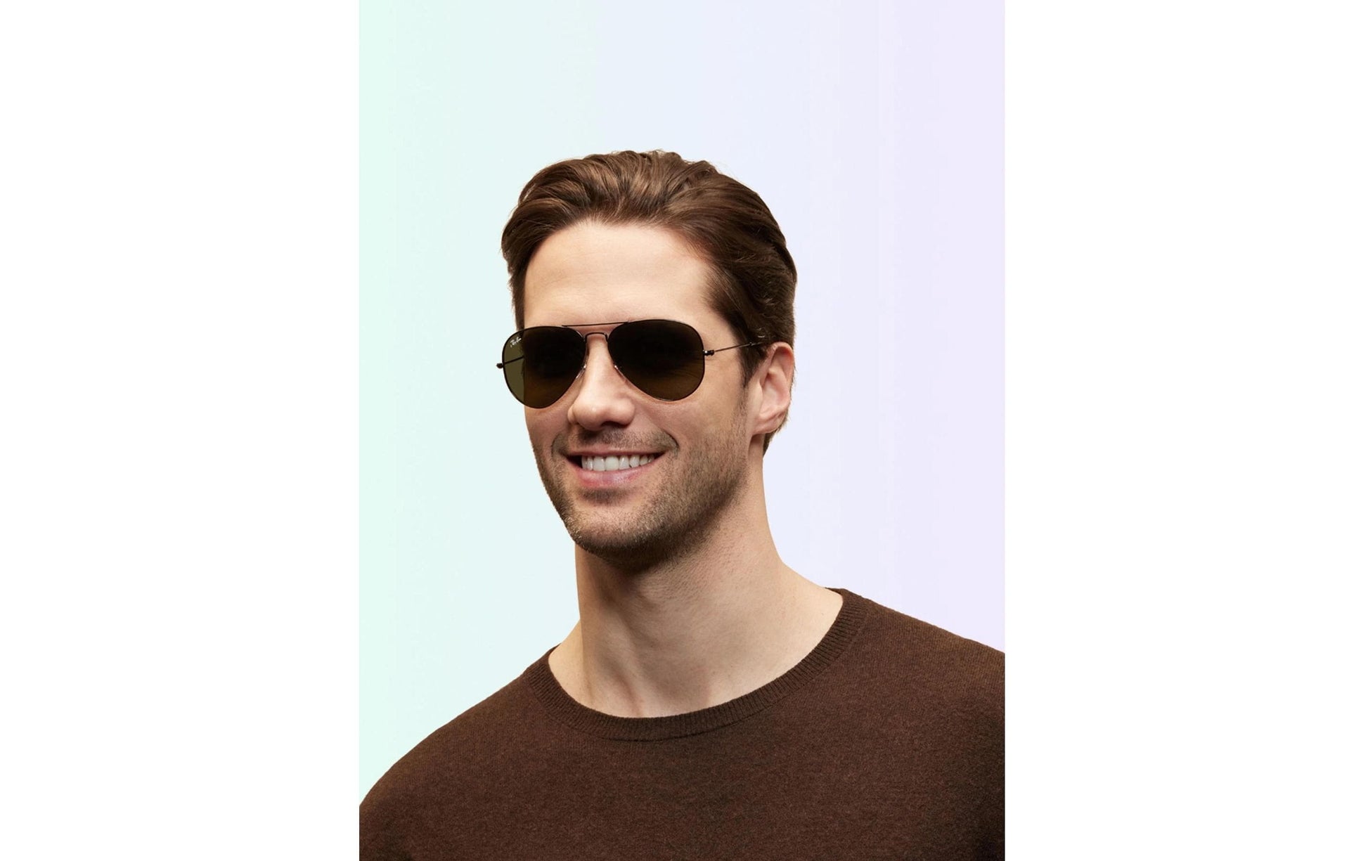 Ray-Ban Sonnenbrille Aviator Large Metal RB3025 – Dunkelgrüne Gläser, UV-Schutz, Metall, Kategorie 3