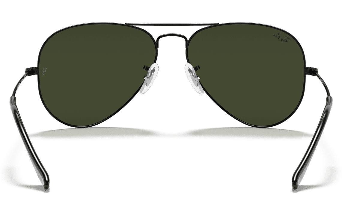 Ray-Ban Sonnenbrille Aviator Large Metal RB3025 – Dunkelgrüne Gläser, UV-Schutz, Metall, Kategorie 3