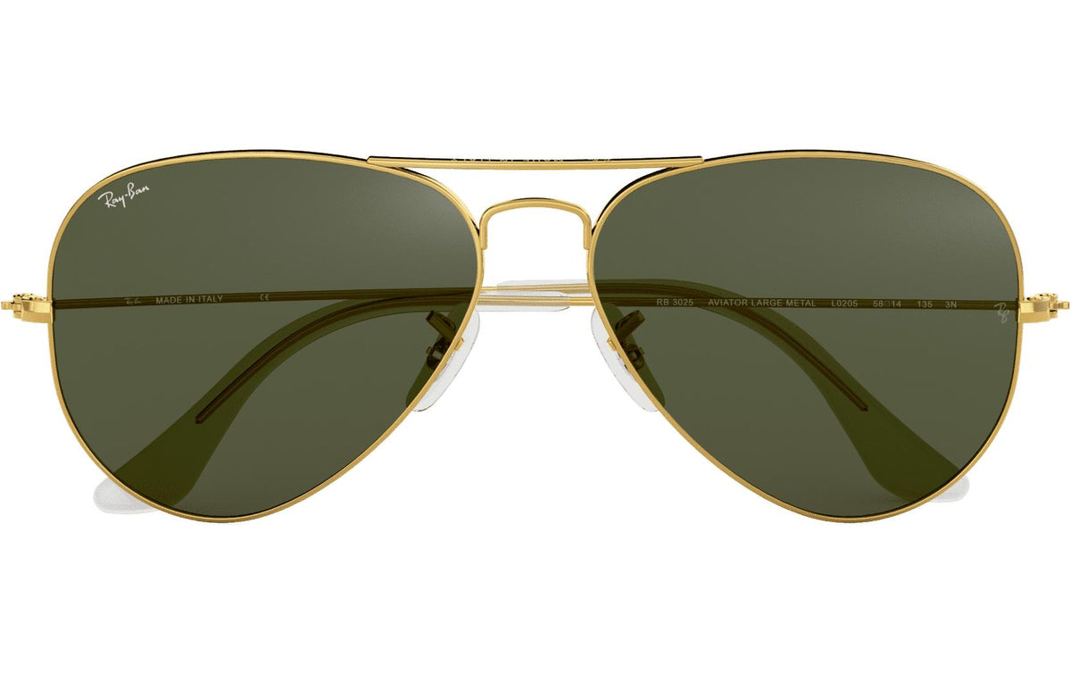 Ray-Ban Schutzbrille AVIATOR LARGE METAL ARISTA – Grüne Gläser, UV-Schutz, Metall
