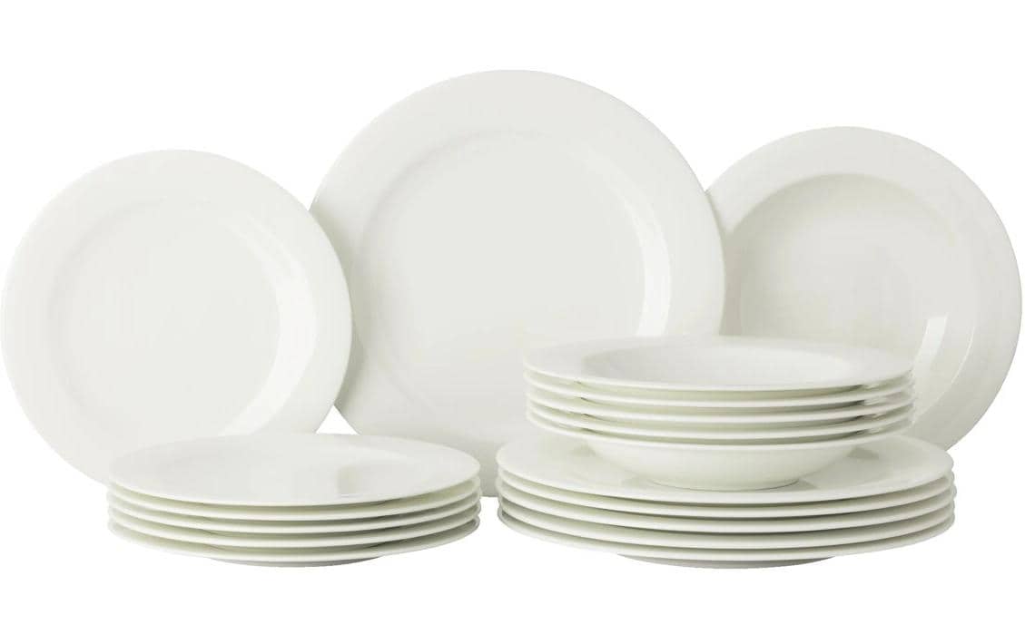Thomas Sensai Geschirrset – 18-teiliges Set, Ø 27 cm, Porzellan, Weiss, spülmaschinenfest, mikrowellengeeignet