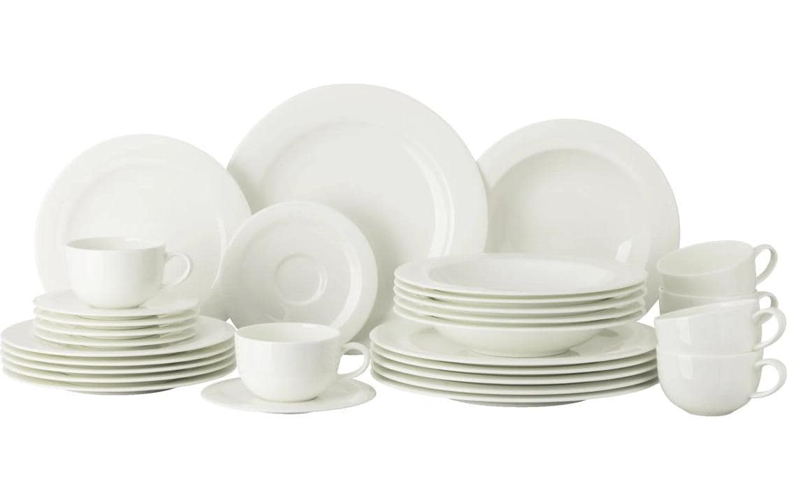 Thomas Tellerset Sensai – 30-teiliges Set, Ø 27 cm, Porzellan, Weiss, spülmaschinenfest