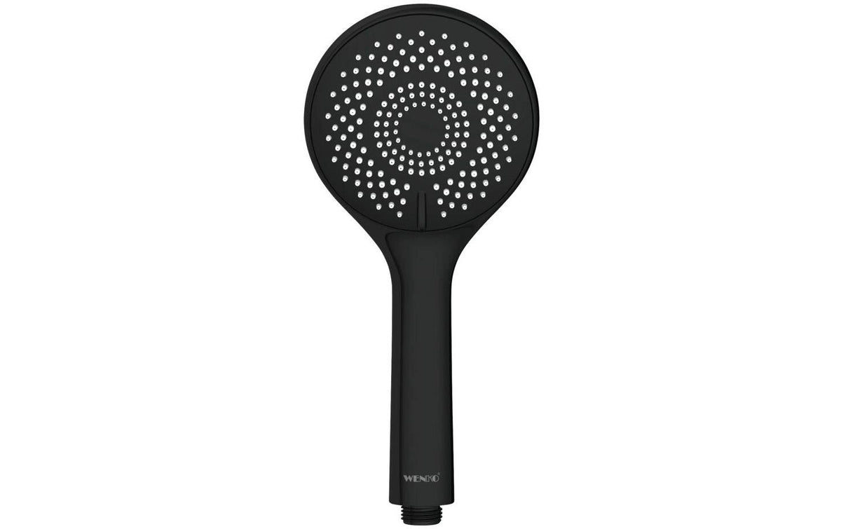 Wenko Duschkopf (Handbrause) – Ø11 cm, ABS, für 1/2"-Anschluss, Schwarz matt