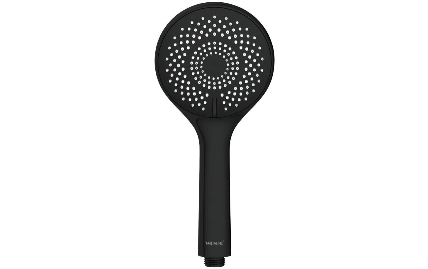 Wenko Duschkopf (Handbrause) – Ø11 cm, ABS, für 1/2"-Anschluss, Schwarz matt