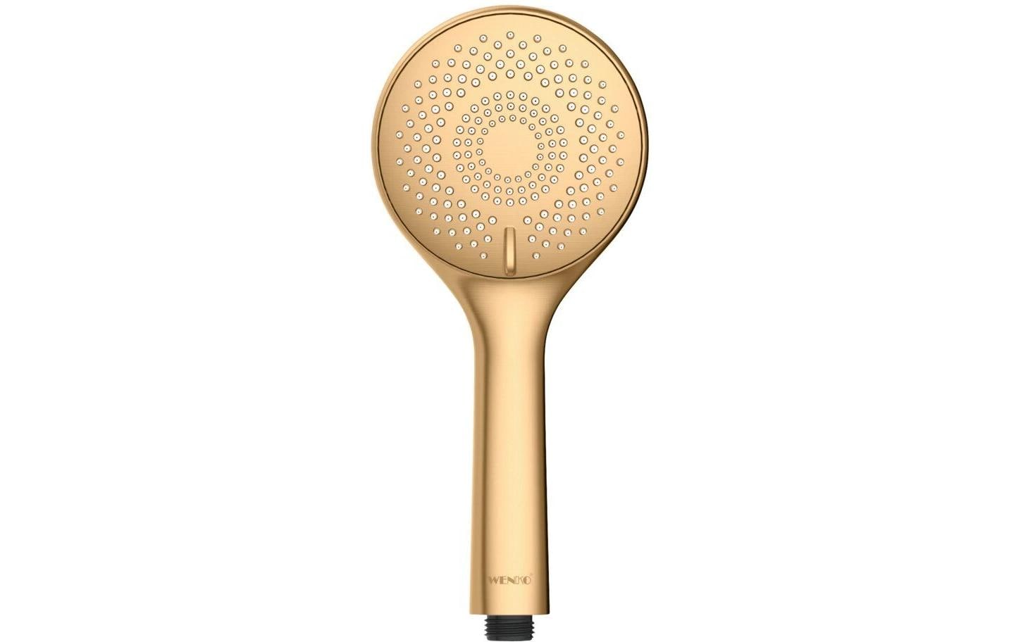 Wenko Duschkopf – Ø11 cm, ABS, 3 Strahlarten, Gold