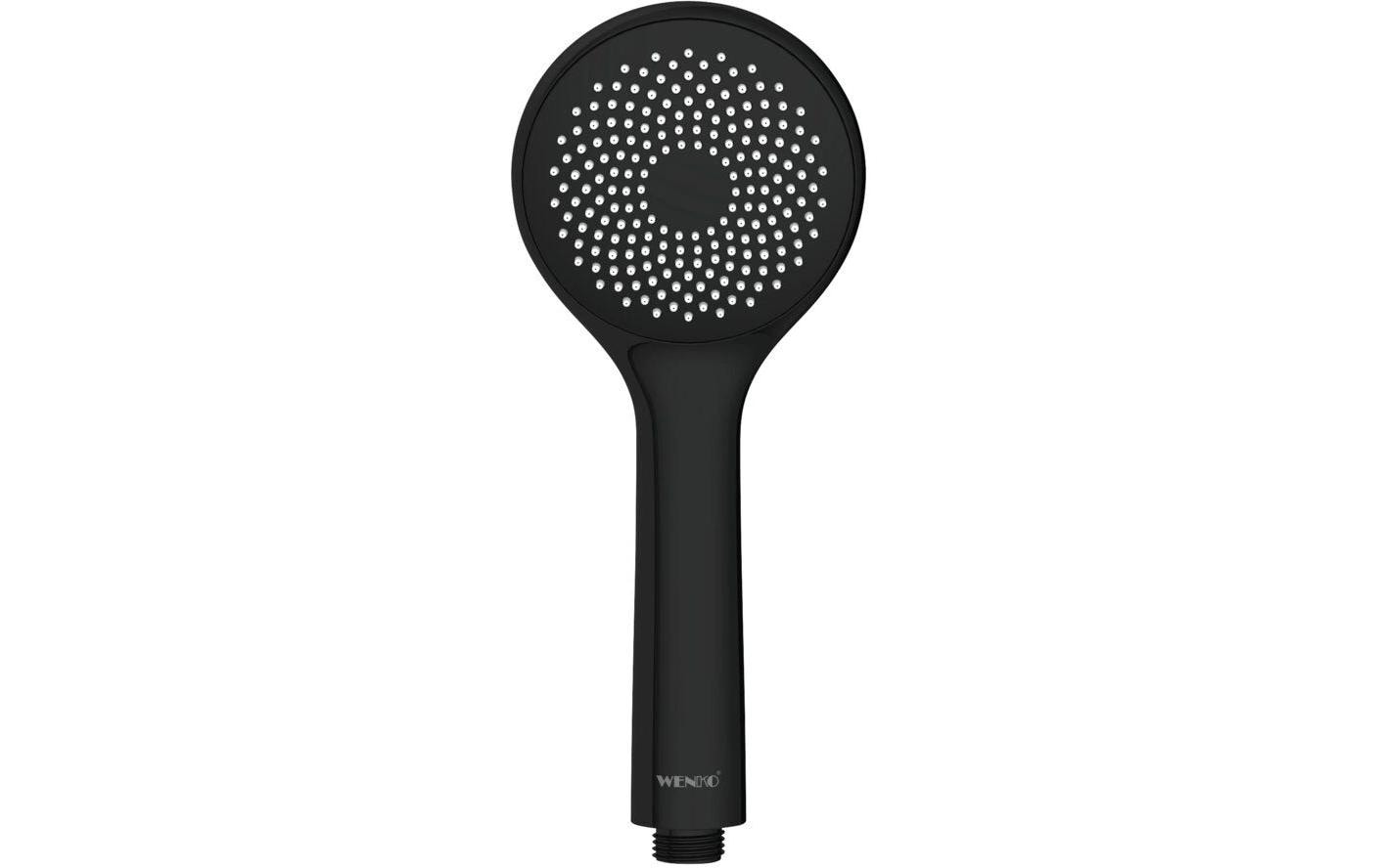 Wenko Duschkopf – Ø9,5 cm, ABS, Anschluss 1/2", Schwarz matt