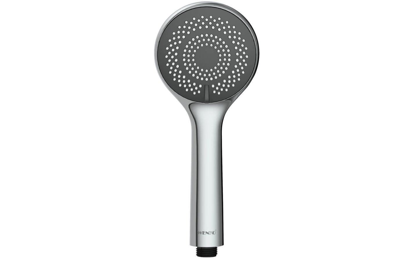 Wenko Handbrause – Ø9,6 cm, ABS, Anschluss 1/2", silber glänzend