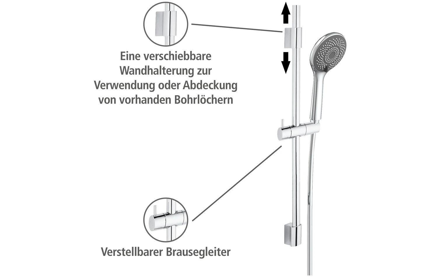 Wenko Badebatterie (Unterputz) – Einhebelmischer, Edelstahl, Chrom