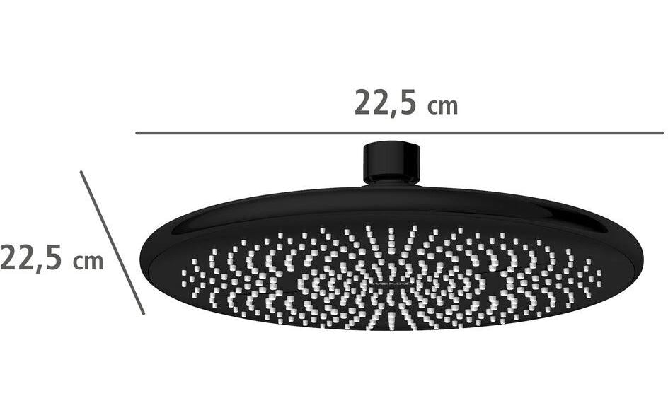 Wenko Regendusche – 22,5 cm, ABS, für 1/2" Anschluss, Schwarz matt