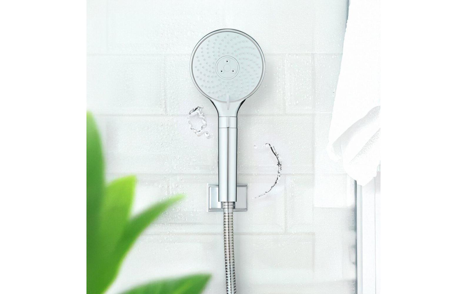 Wenko Handbrause – Ø12 cm, ABS, Weiss/Hellblau