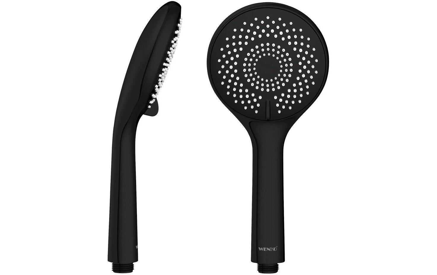 Wenko Duschkopf (Handbrause) – Ø11 cm, ABS, für 1/2"-Anschluss, Schwarz matt