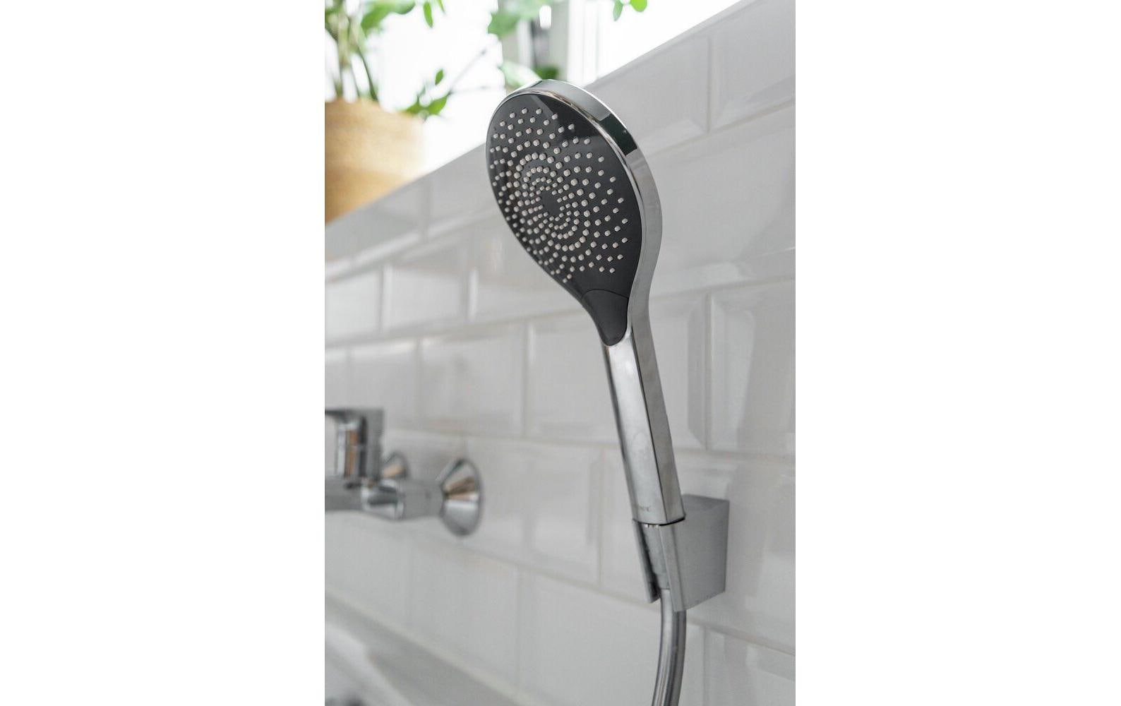 Wenko Handbrause – Ø12 cm, ABS, 3 Strahlarten, wassersparend, Chrom/Grau